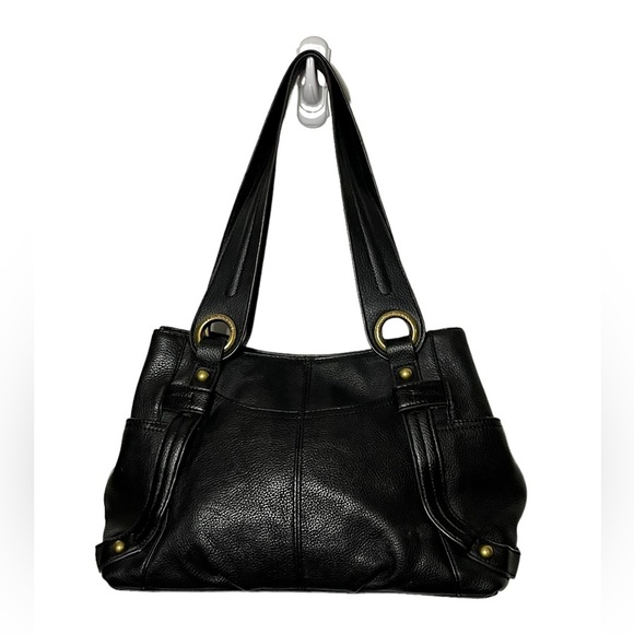 Tignanello Handbags - Tignanello Pebbled Leather Shoulder Bag Black